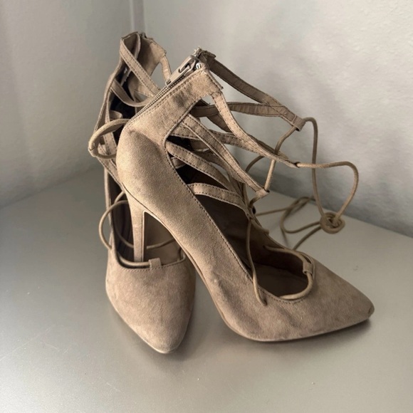 Stella & Dot Tan Lace-Up Heels - Picture 2 of 4